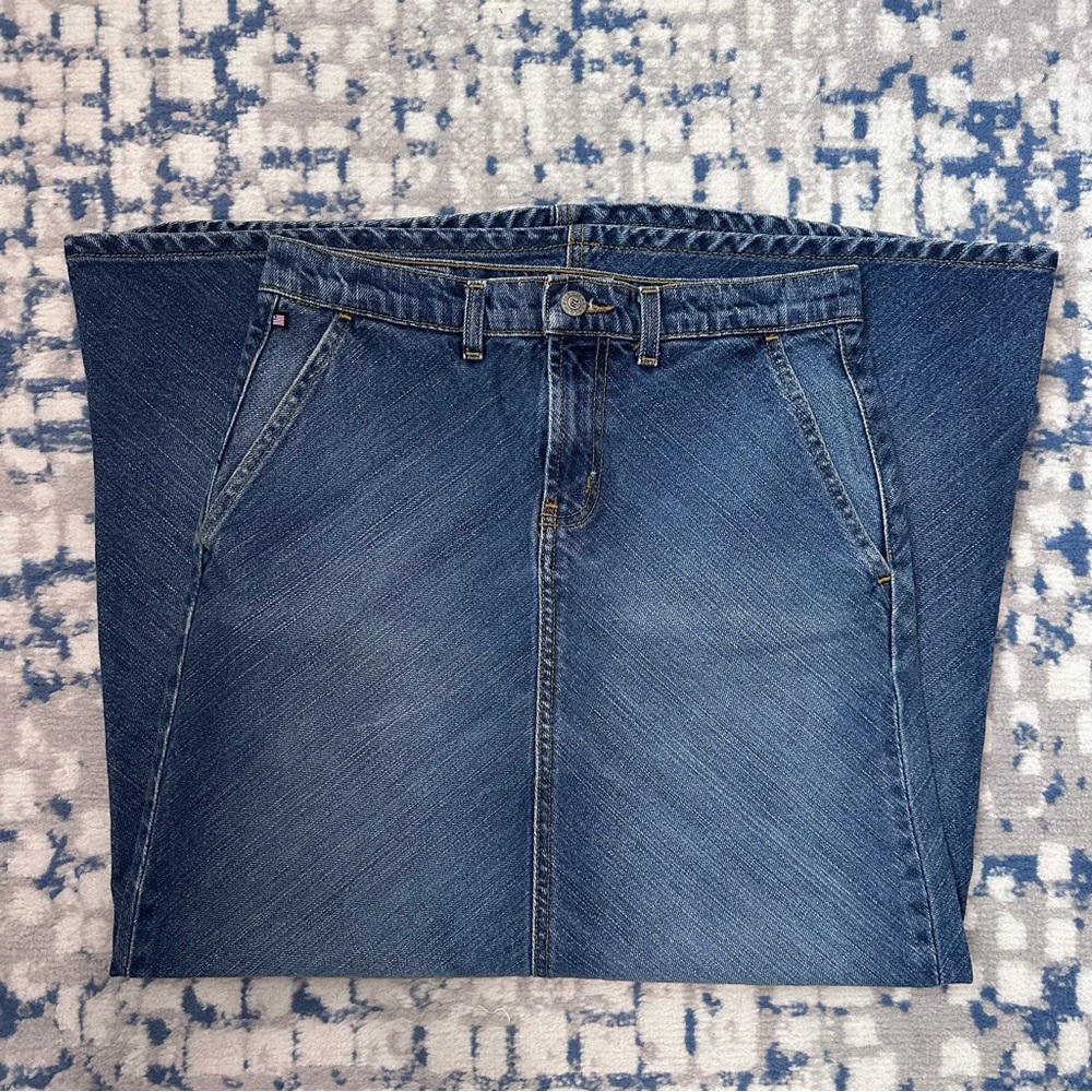 vintage 90s Polo Ralph Lauren bias denim maxi skirt